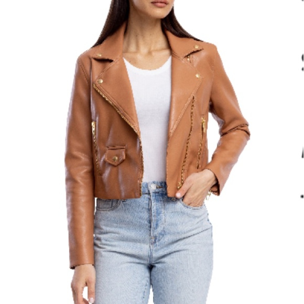 Blank NYC faux leather moto jacket